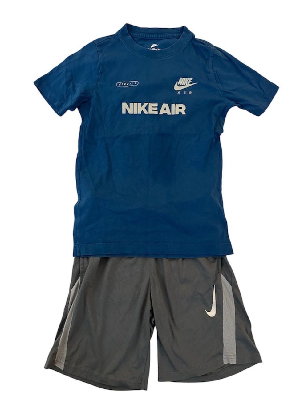 Nike Blue Nike Air Graphic Tee with Gray Athletic Shorts